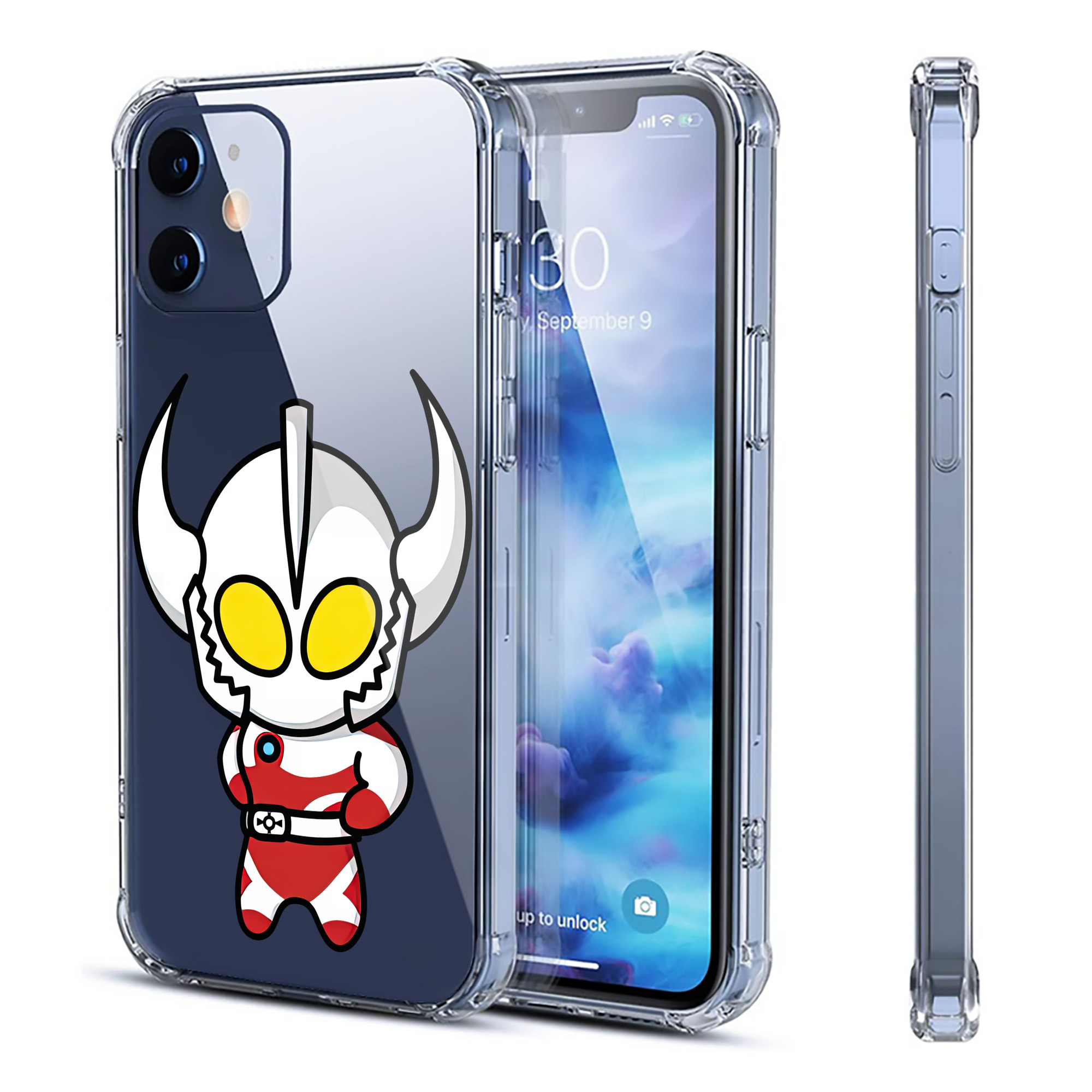 （画像用） ウルトラマン Ultraman 【iPhone 12シリーズ対応】透明スマホケース（クリアソフトケース）